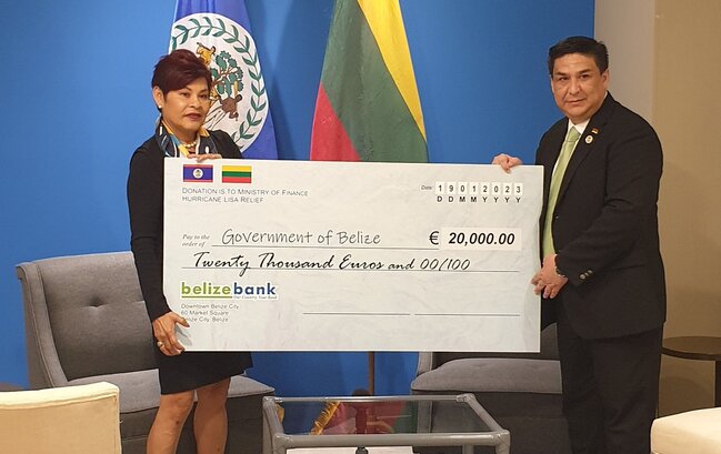 Lietuvos suteikta parama pasiekė nuo uragano nukentėjusį Belizą