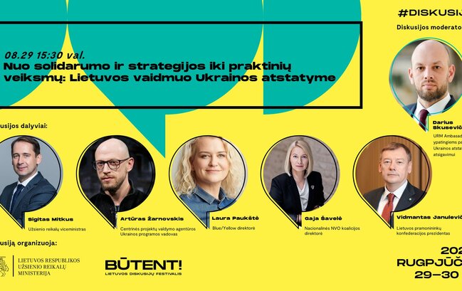 Užsienio reikalų ministerija dalyvaus diskusijų festivalyje BŪTENT 