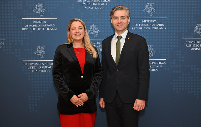 Užsienio reikalų ministrui pristatytas „Ateities mokyklos Ukrainai“ maketas