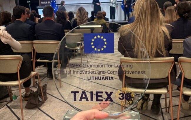 Lietuva pelnė Europos Komisijos „TAIEX Champions Awards“ apdovanojimą už lyderystę skaitmeninių...