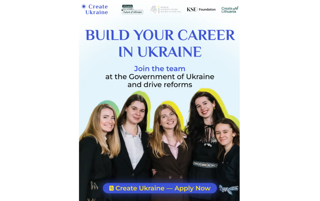 Skelbiamas naujas „Create Ukraine“ kvietimas jauniesiems Ukrainos profesionalams 